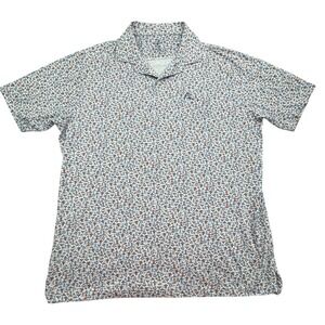 Rhoback Polo Shirt Mens 2XL Texas Space Cowboy Rocket Print Golf Performance